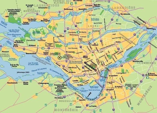 Montreal airports map