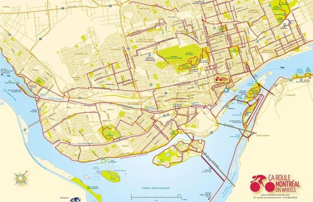 Montreal bike lane map