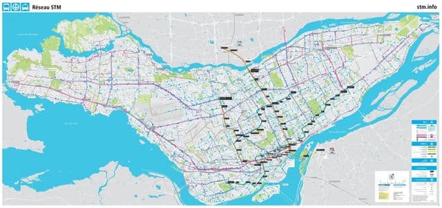Montreal bus station map